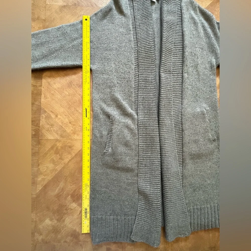 GAP Long Open-Front Wool Blend Cardigan in Gray | Size L